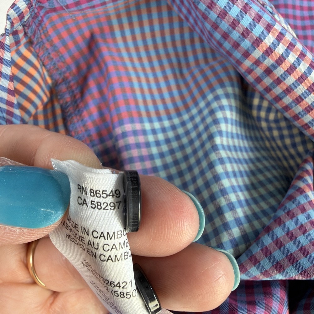 Tommy Bahama Siesta Key Paloma Check Stretch Button Up Long Sleeve Size 3XL - Picture 14 of 16